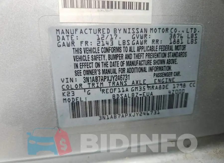 3N1AB7APXJY246731 Photo# 12