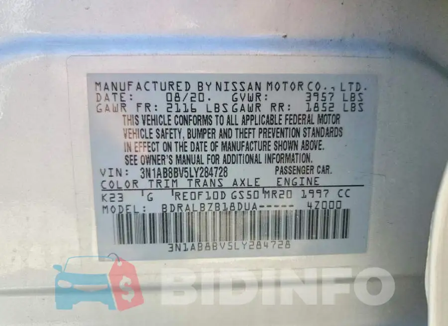 3N1AB8BV5LY284728 Photo# 12