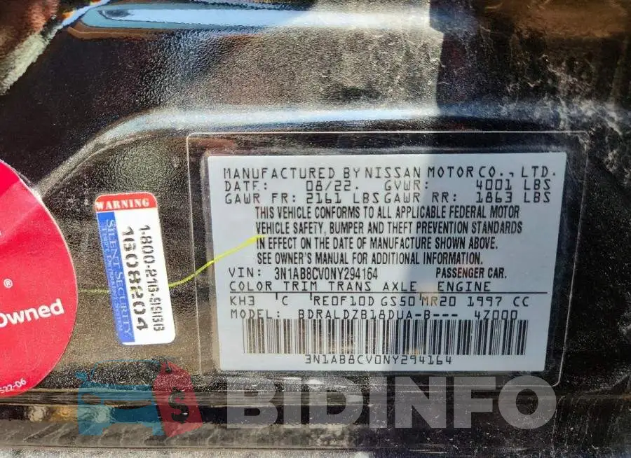3N1AB8CV0NY294164 Photo# 12