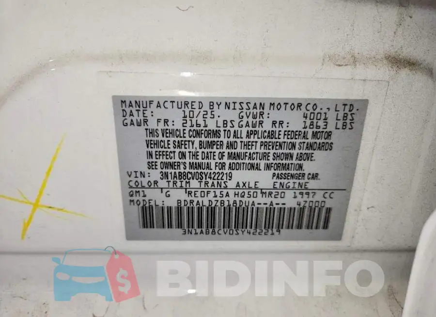 3N1AB8CV0SY422219 Photo# 13