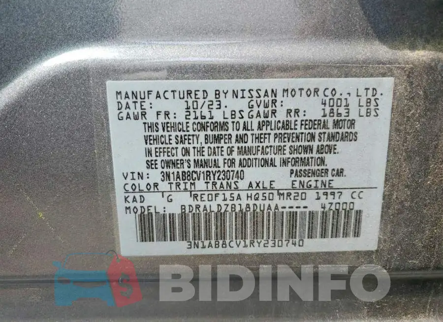 3N1AB8CV1RY230740 Photo# 12