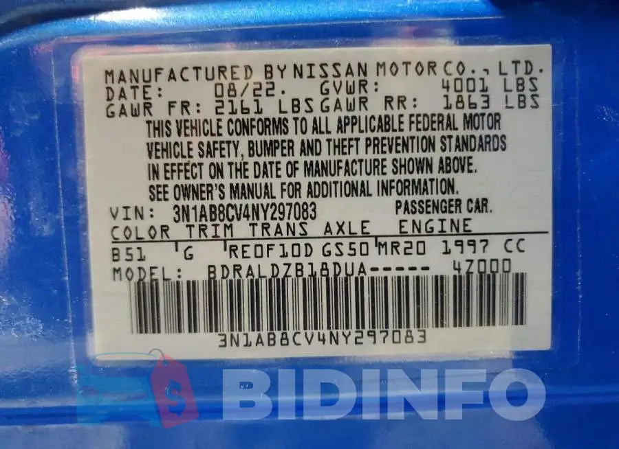 3N1AB8CV4NY297083 Photo# 13
