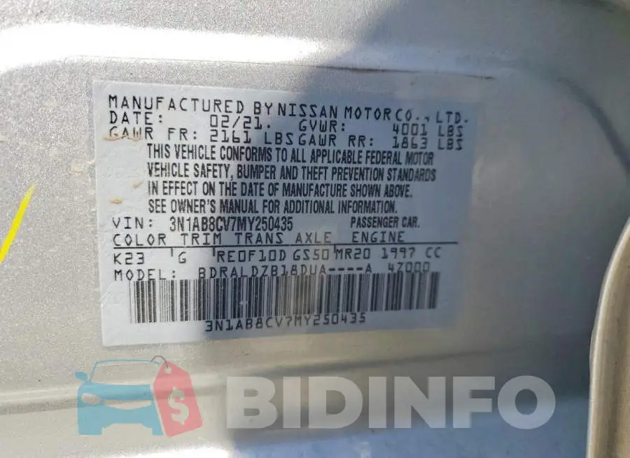 3N1AB8CV7MY250435 Photo# 12