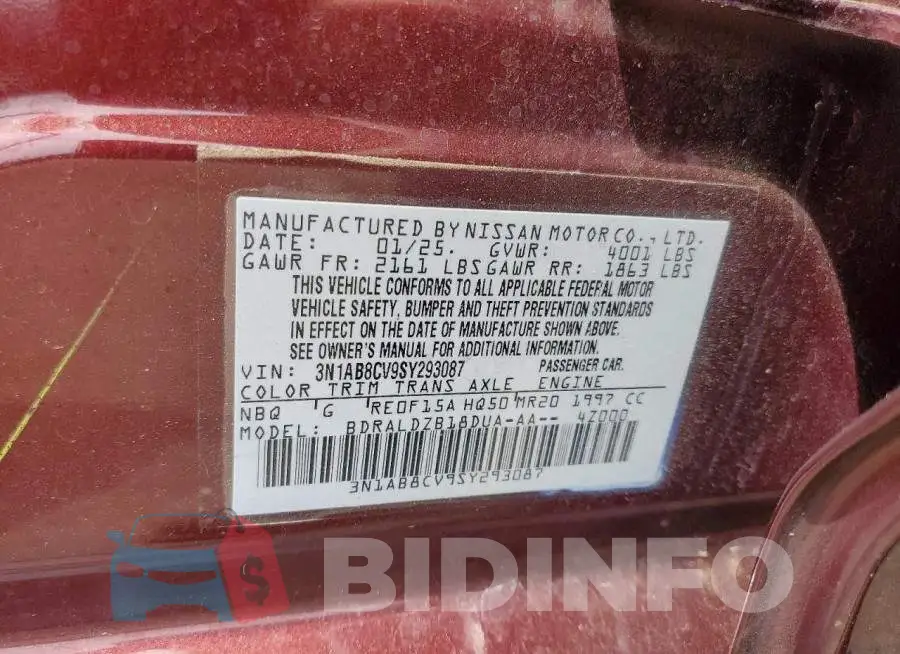 3N1AB8CV9SY293087 Photo# 12