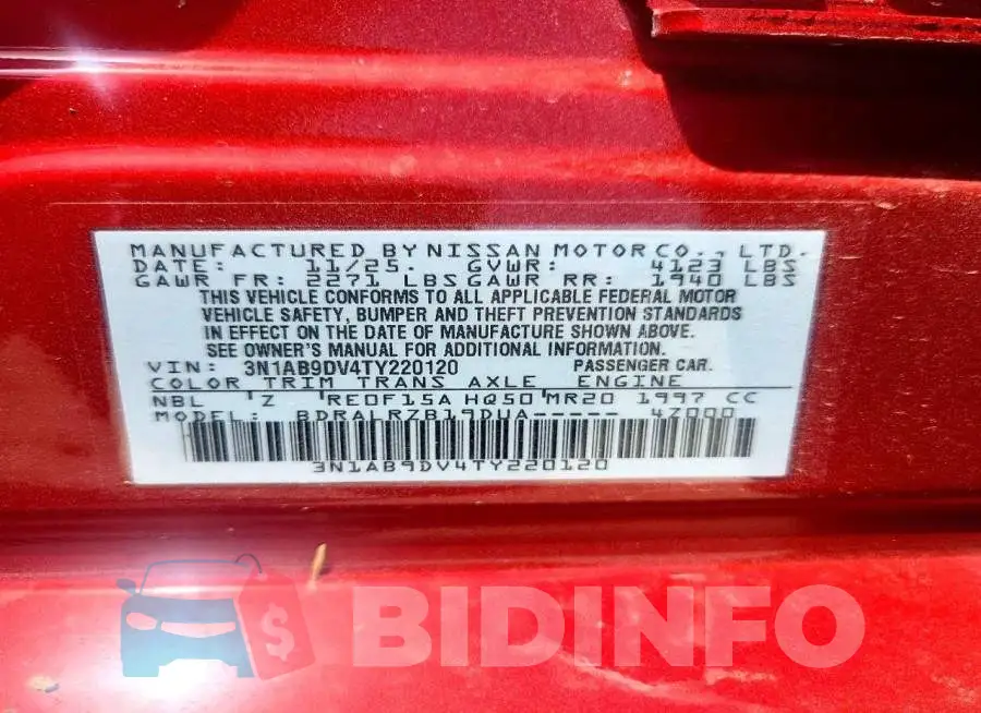 3N1AB9DV4TY220120 Photo# 12