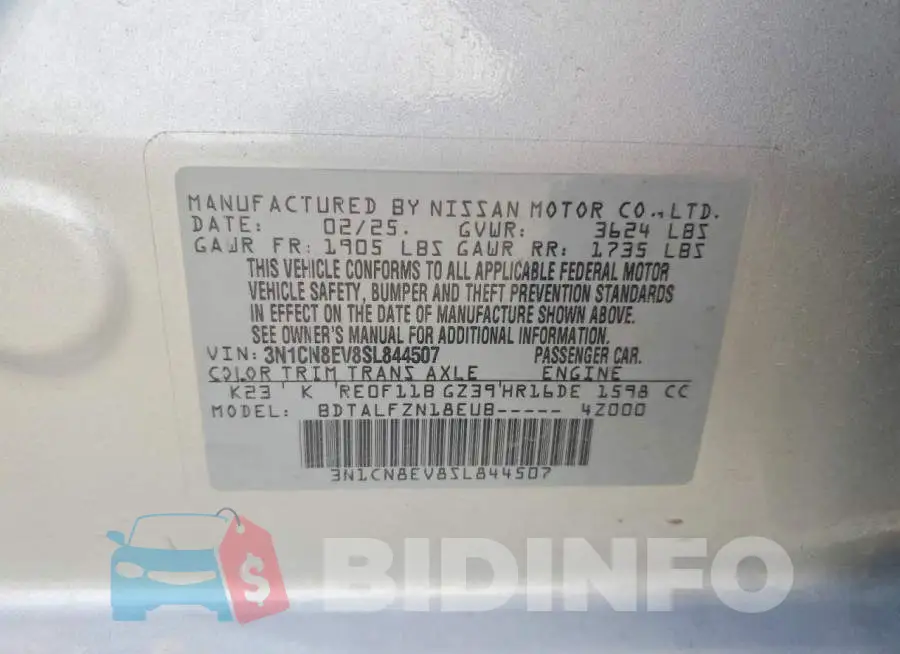 3N1CN8EV8SL844507 Photo# 12