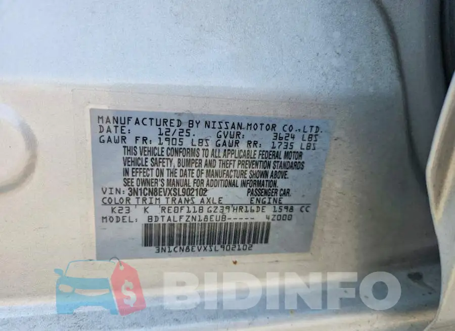 3N1CN8EVXSL902102 Photo# 12