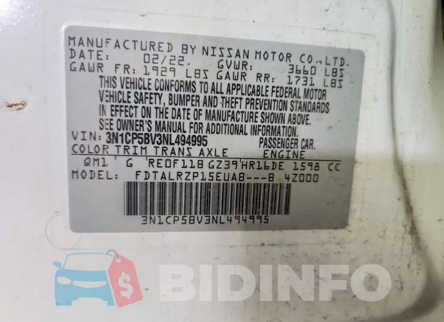 3N1CP5BV3NL494995 Photo# 13