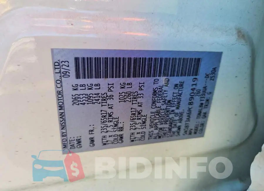 5N1BT3AA6PC890419 Photo# 13