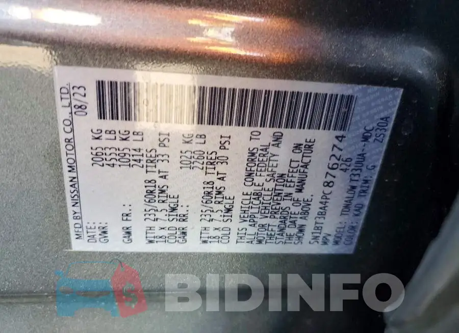 5N1BT3BA4PC876274 Photo# 13