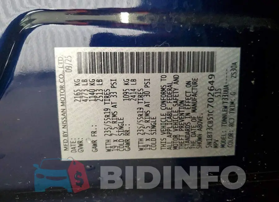 5N1BT3CB5TC702649 Photo# 13