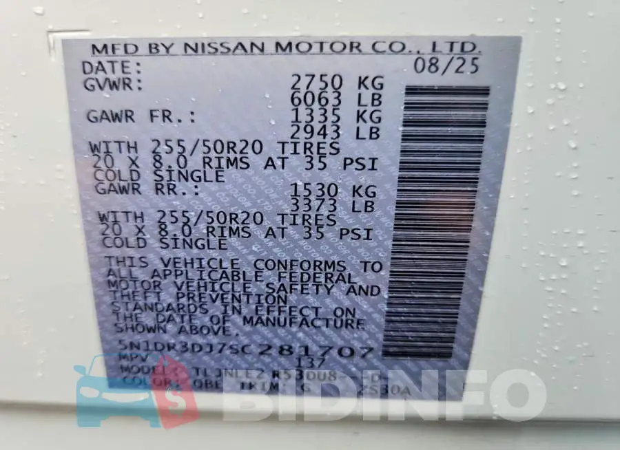 5N1DR3DJ7SC281707 Photo# 13