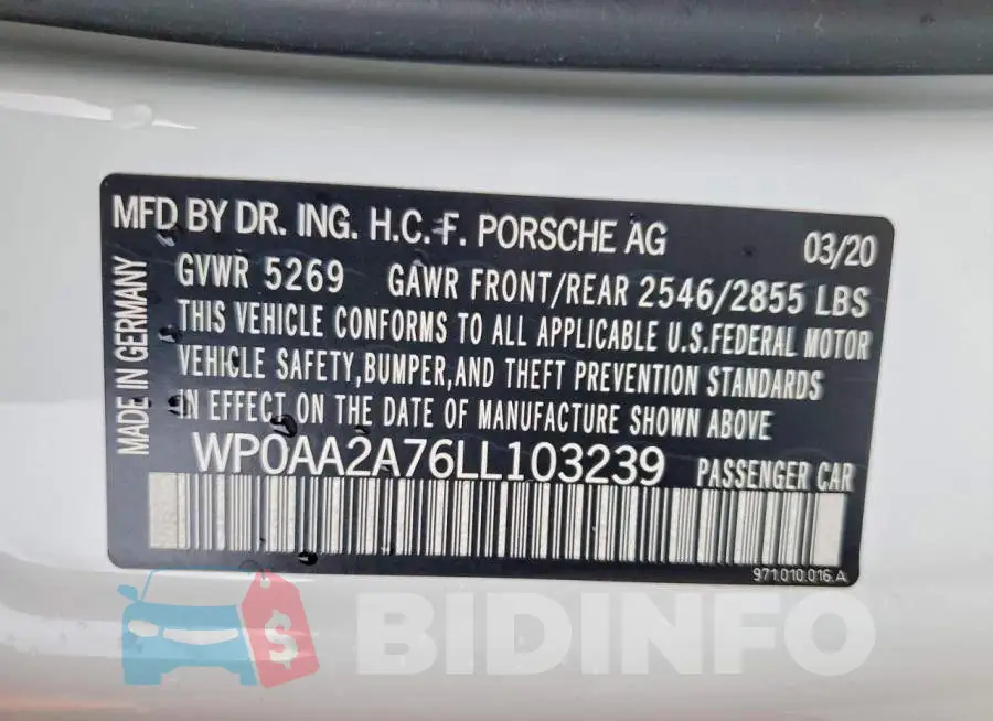 WP0AA2A76LL103239 Photo# 13
