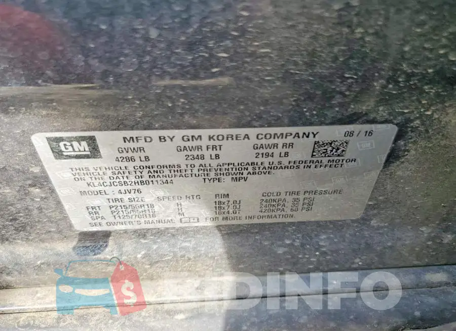 KL4CJCSB2HB011344 Photo# 13