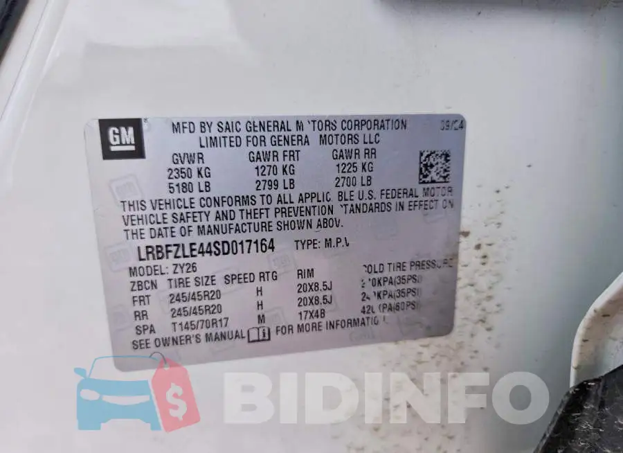 LRBFZLE44SD017164 Photo# 13