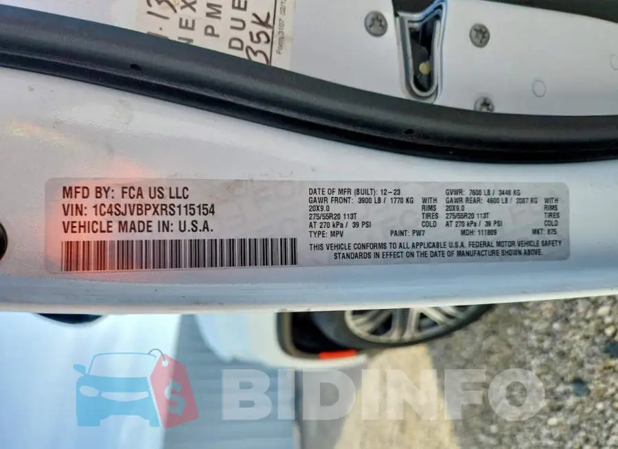 1C4SJVBPXRS115154 Photo# 13