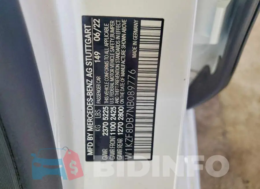 W1KZF8DB7NB089776 Photo# 12