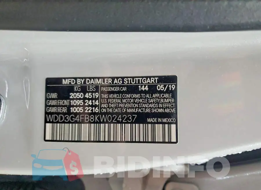WDD3G4FB8KW024237 Photo# 12