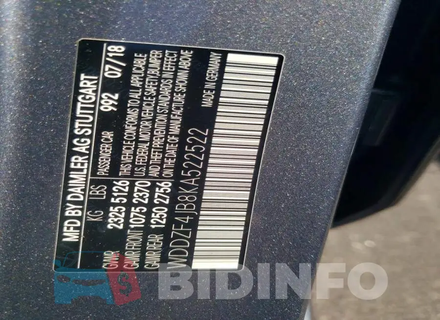 WDDZF4JB8KA522522 Photo# 13