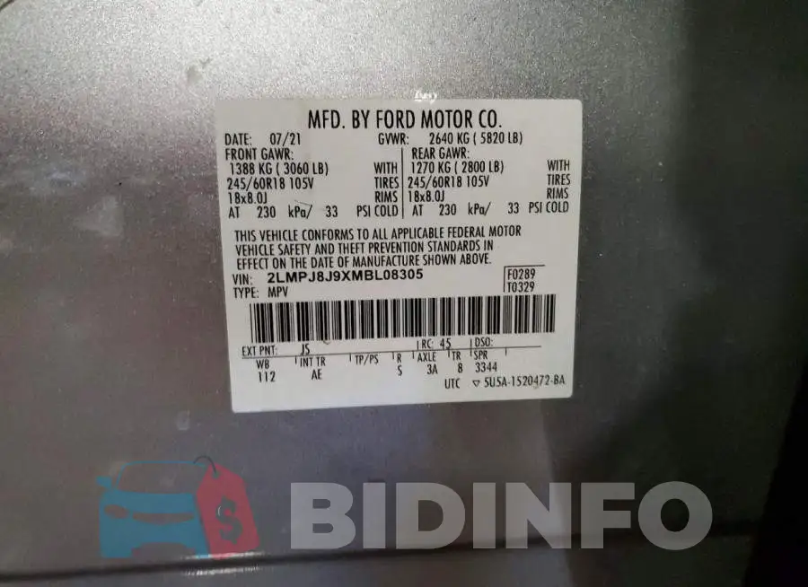2LMPJ8J9XMBL08305 Photo# 12