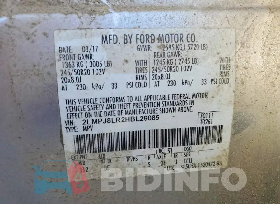2LMPJ8LR2HBL29085 Photo# 13