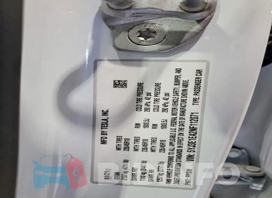 5YJ3E1EA2NF112071 Photo# 12