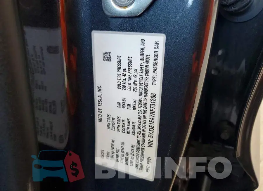 5YJ3E1EA7RF731268 Photo# 12