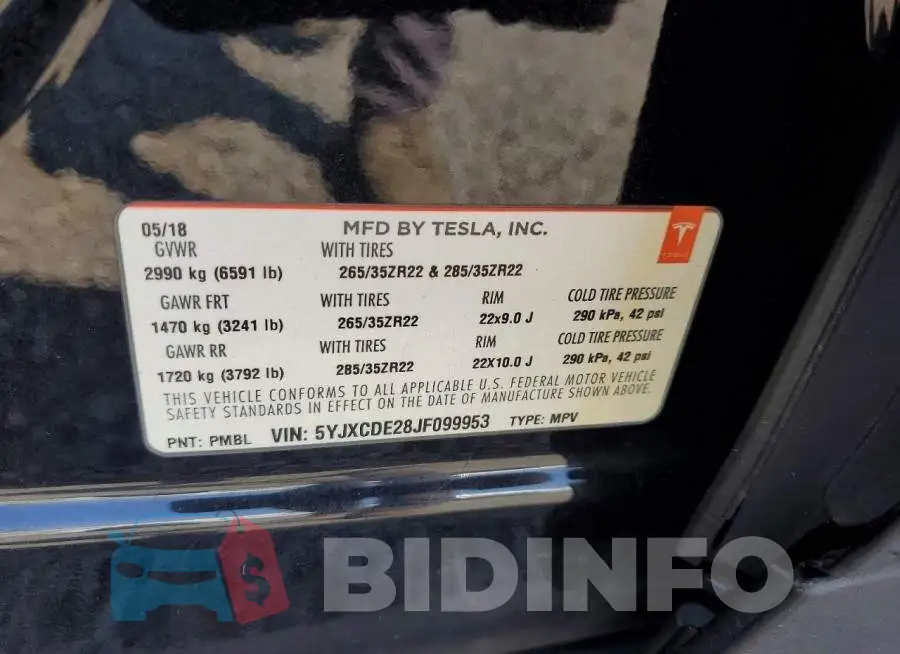 5YJXCDE28JF099953 Photo# 12