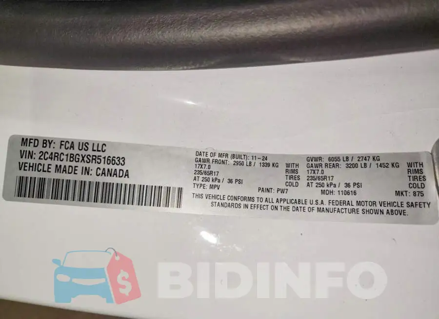 2C4RC1BGXSR516633 Photo# 13