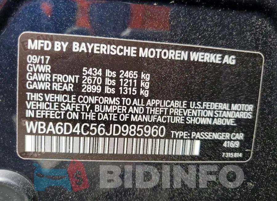 WBA6D4C56JD985960 Photo# 12