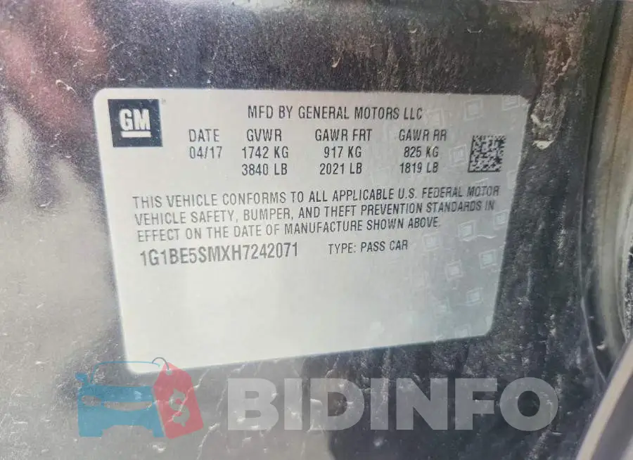 1G1BE5SMXH7242071 Photo# 12