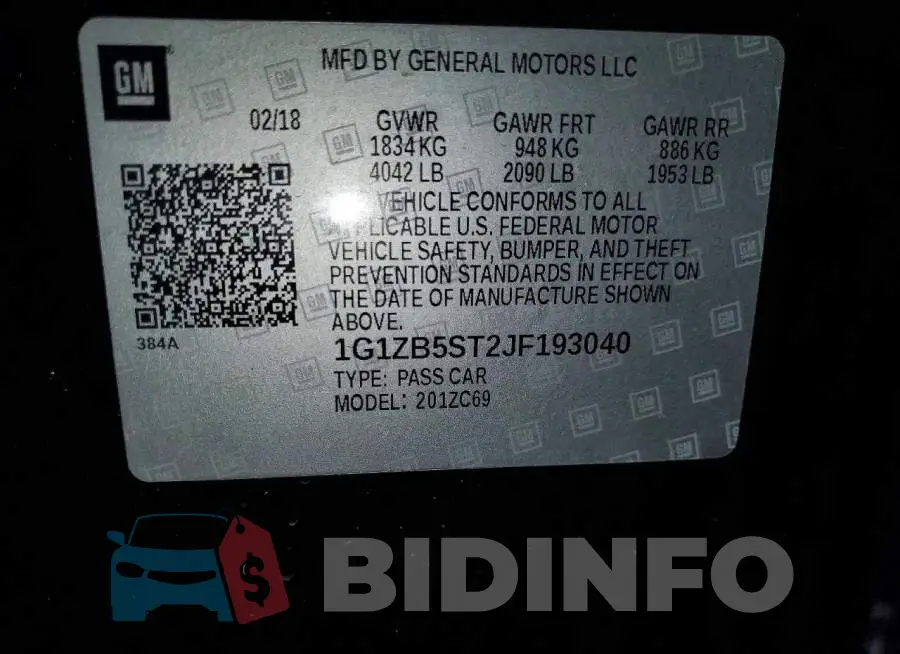 1G1ZB5ST2JF193040 Photo# 12