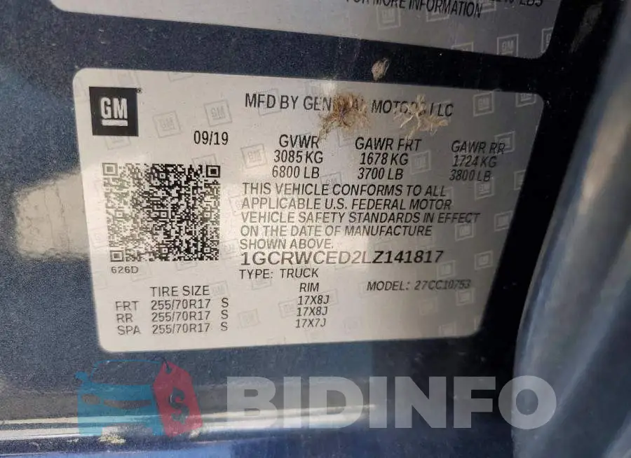 1GCRWCED2LZ141817 Photo# 12