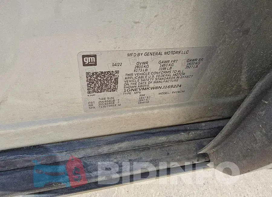 1GNEVMKW8NJ169224 Photo# 13