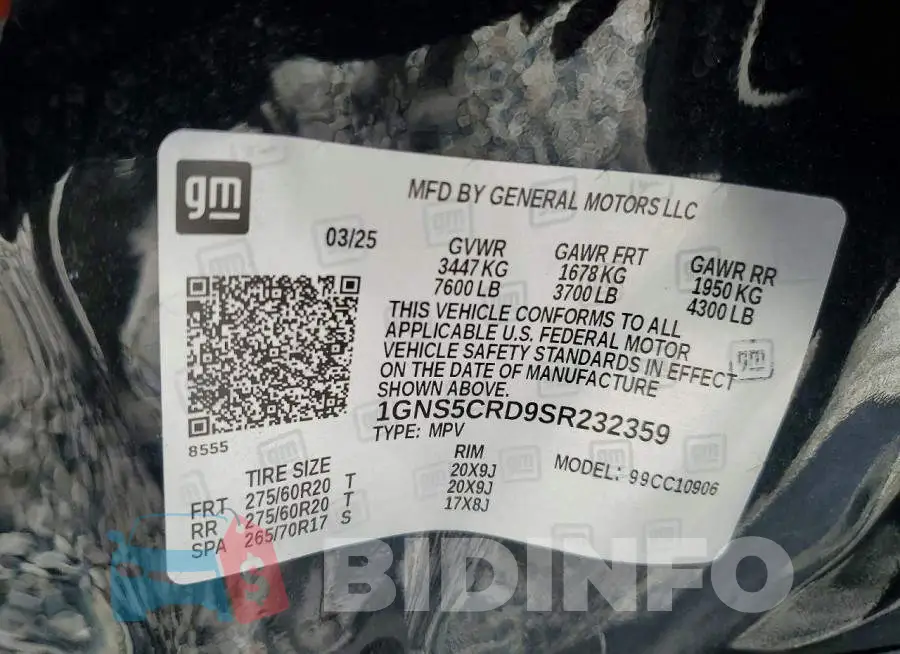 1GNS5CRD9SR232359 Photo# 13
