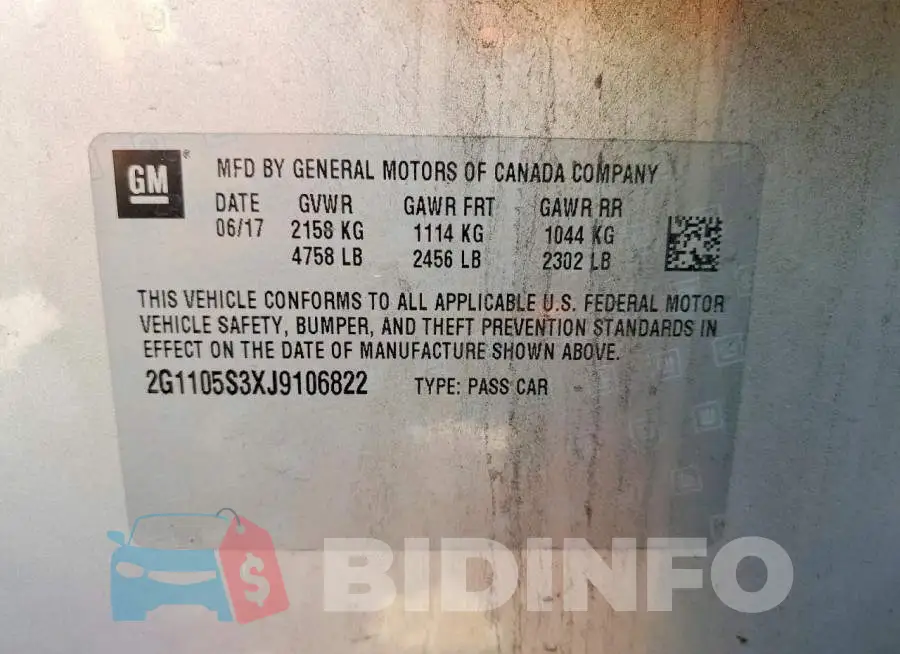 2G1105S3XJ9106822 Photo# 12