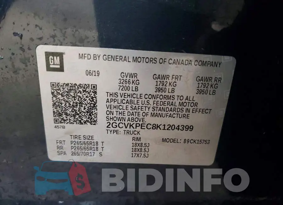 2GCVKPEC8K1204399 Photo# 12