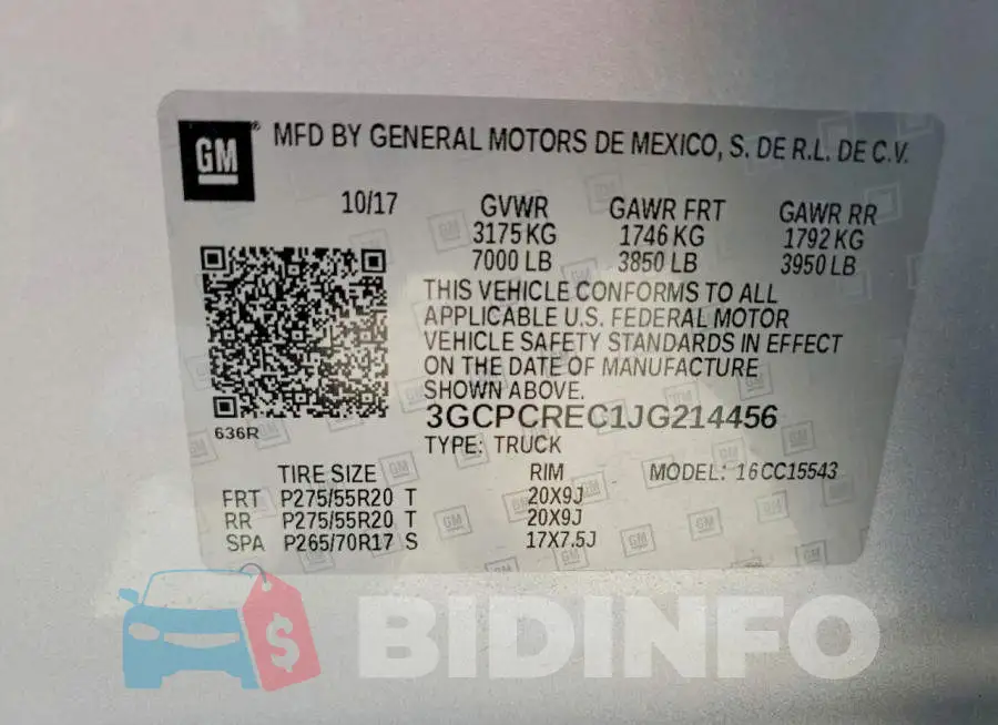 3GCPCREC1JG214456 Photo# 12