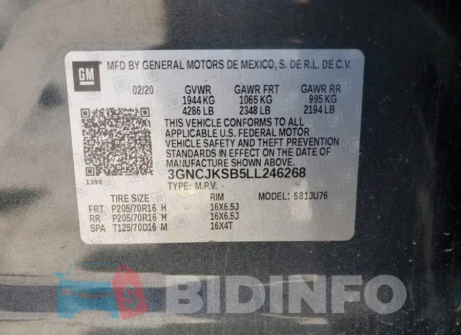 3GNCJKSB5LL246268 Photo# 13