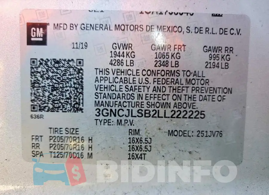 3GNCJLSB2LL222225 Photo# 13
