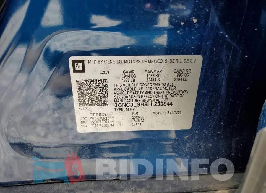 3GNCJLSB8LL233844 Photo# 13