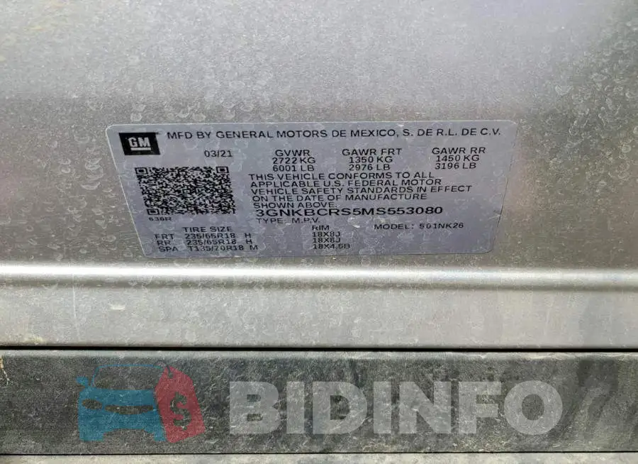 3GNKBCRS5MS553080 Photo# 13