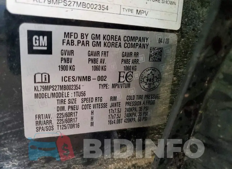 KL79MPS27MB002354 Photo# 14