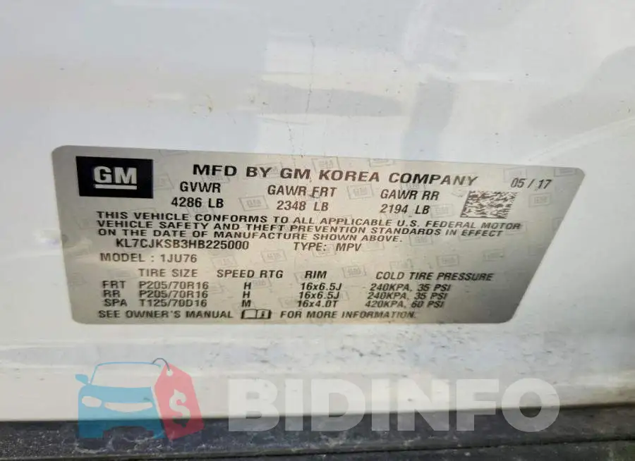 KL7CJKSB3HB225000 Photo# 13