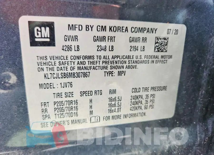 KL7CJLSB6MB307867 Photo# 13