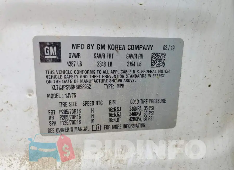 KL7CJPSB6KB858952 Photo# 14