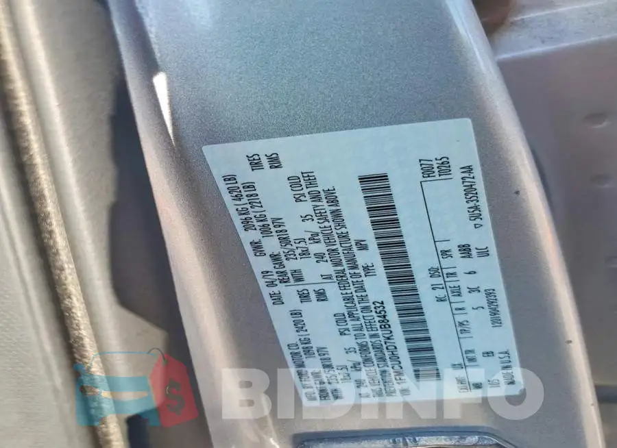 1FMCU0HD7KUB84532 Photo# 14