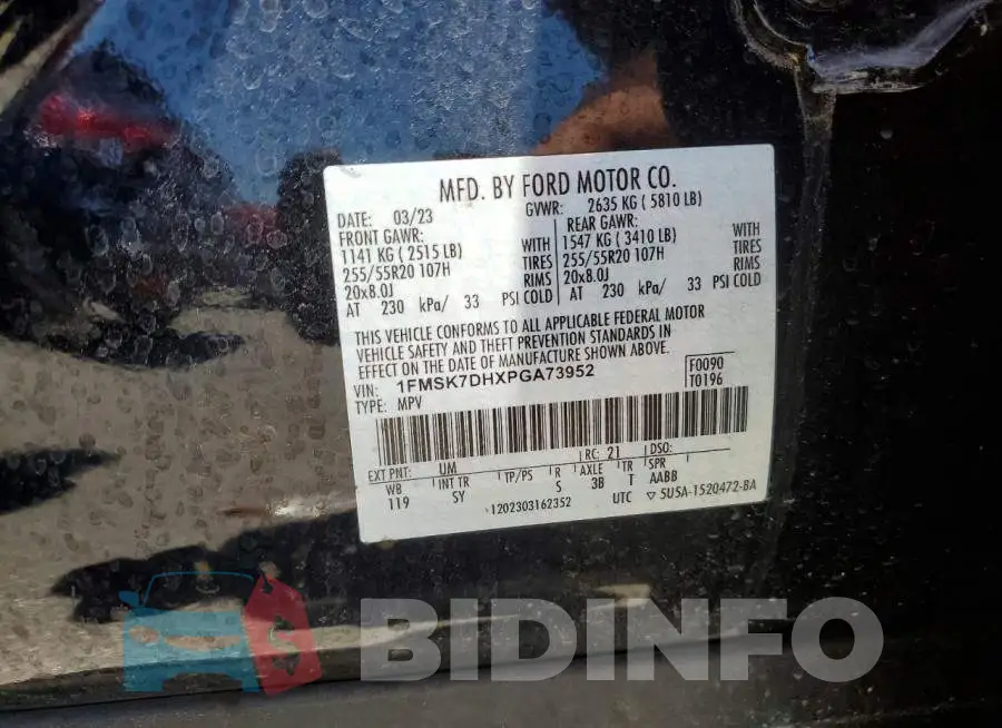 1FMSK7DHXPGA73952 Photo# 13