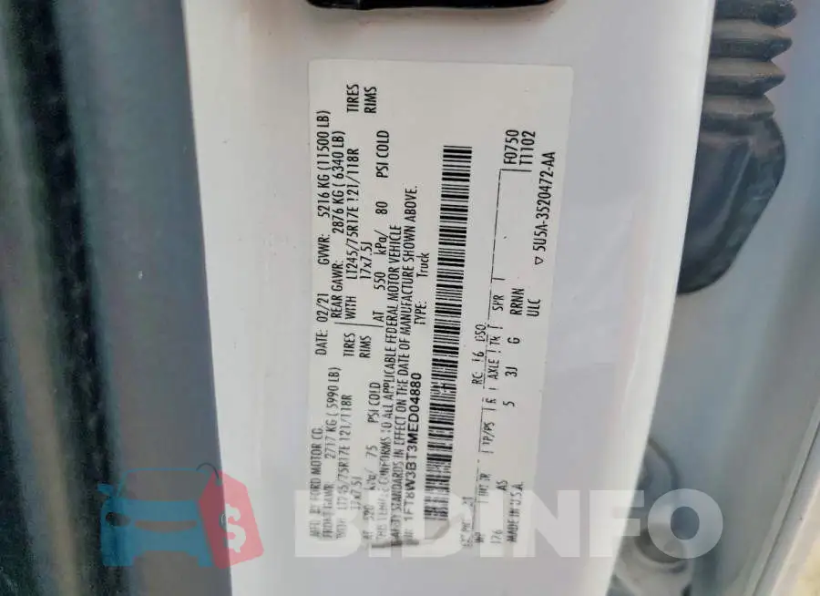 1FT8W3BT3MED04880 Photo# 12
