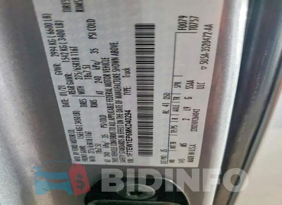 1FTEW1EP6MKD40294 Photo# 12